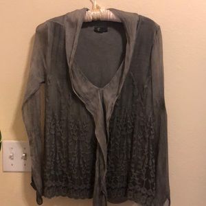 “M” Double Layer Silk Blouse